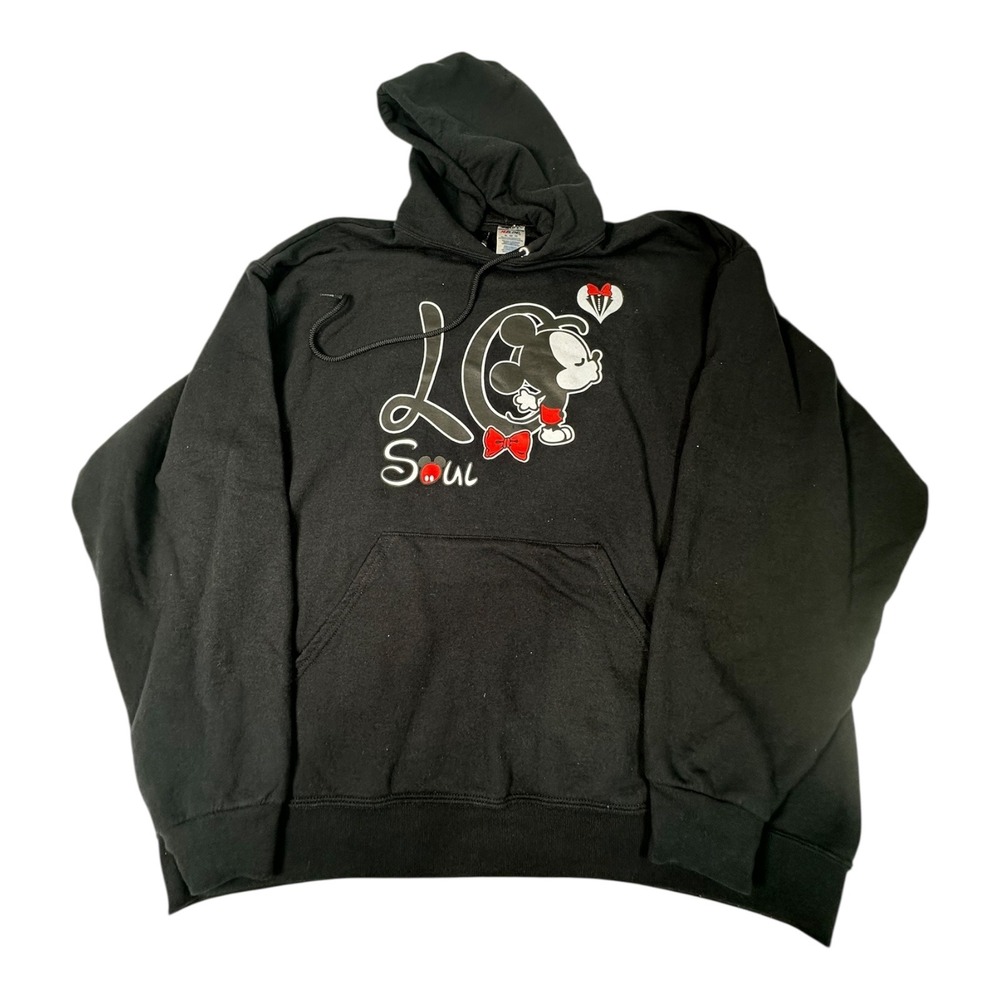 Jerzees Nublend XL Black Mickey Mouse LC Soul Graphic Pullover Hoodie‎